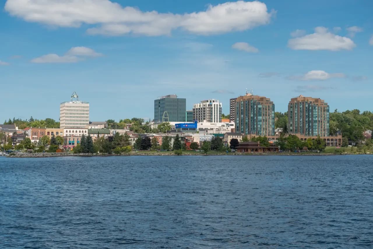 Barrie, Ontario waterfront skyline on Kempenfelt Bay, Lake Simcoe — lawn care service area