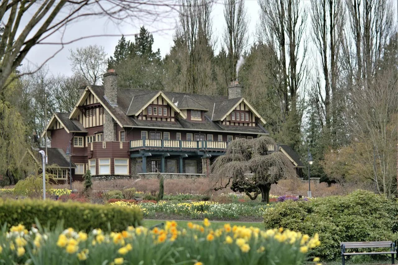Historic mansion and gardens in Burnaby, British Columbia — lawn care service area