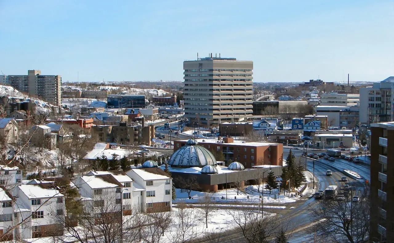 Greater Sudbury, Ontario cityscape in Northern Ontario — lawn care service area