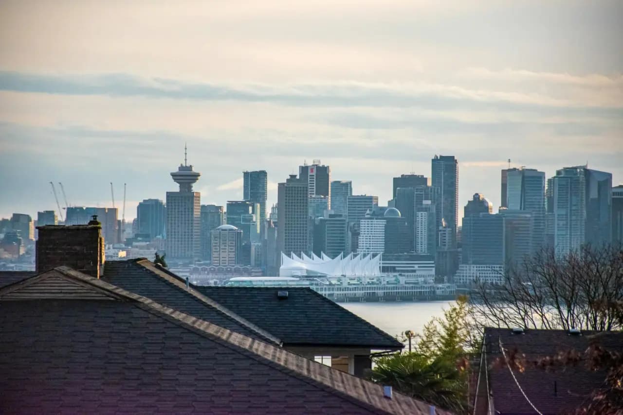 Vancouver cityscape with mountains